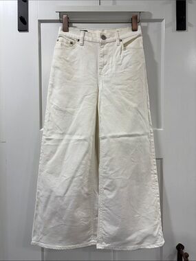 J. Crew White Rayner Wide-Leg High-Rise Cropped Jeans Size 24
